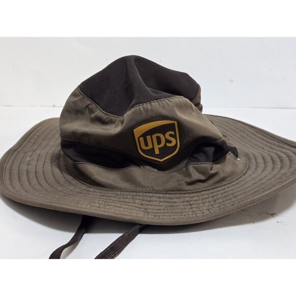UPS United Parcel Service Hat Boonie Bucket Sun Brown Strap Size L/XL